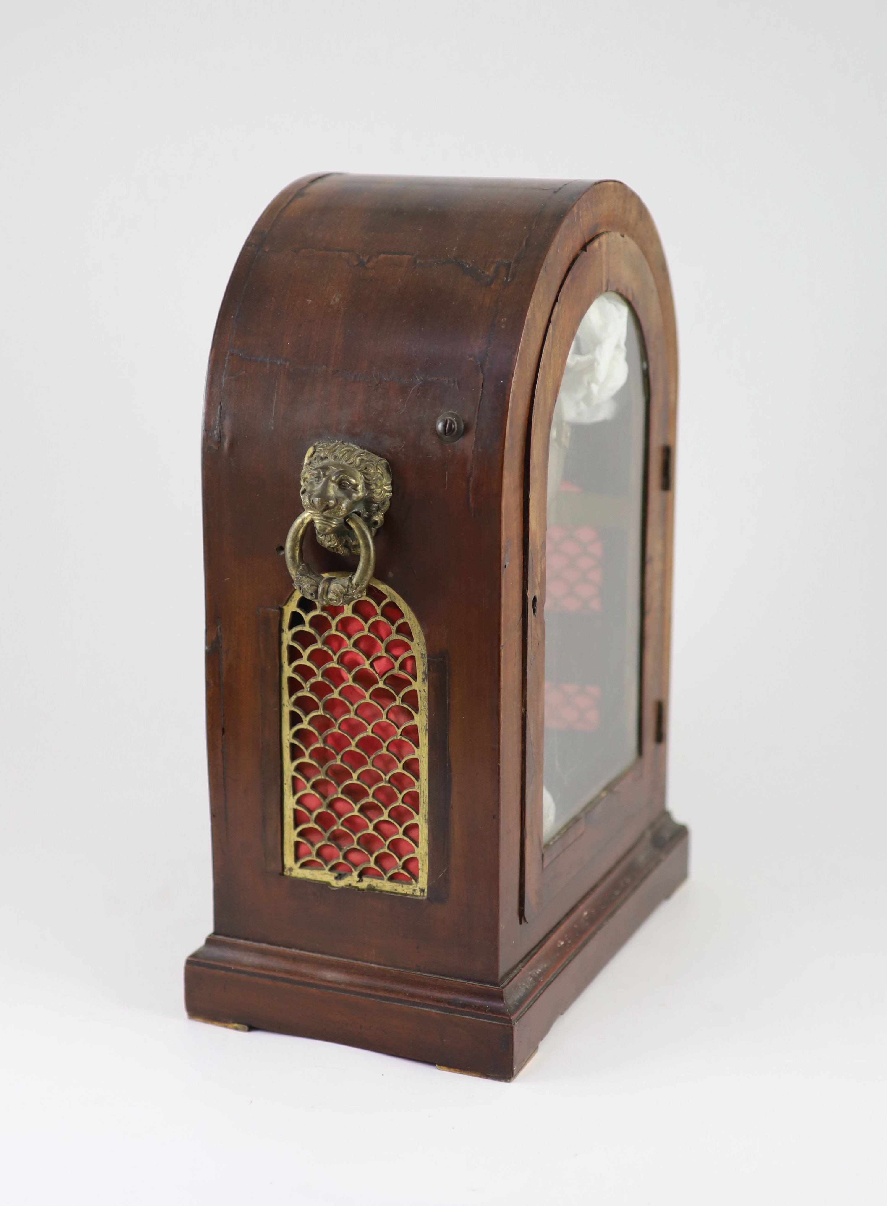 A George III mahogany bracket clock, width 27cm depth 17cm height 39cm